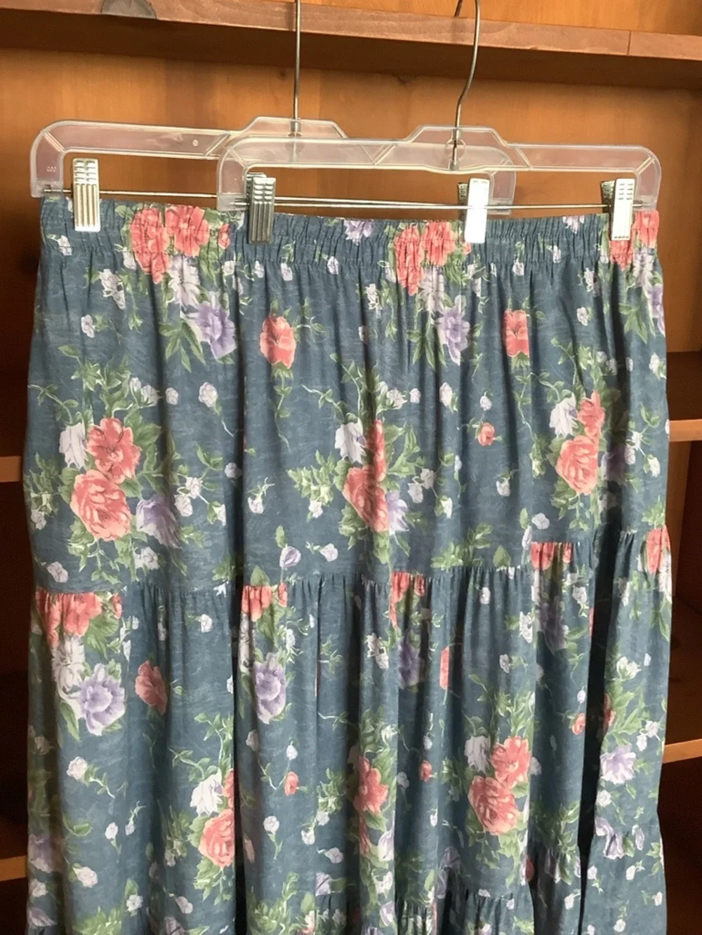 Vintage Floral Rayon Prairie Midi Skirt Size XL XXL Cottagecore Grunge Plus Size - Picture 3 of 10